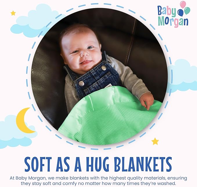 Thermal Waffle Knit Baby Blanket - Soft Breathable Mini Blanket for Newborns and Infants - Toddler Blankey for Strollers, Travel, Naptime, Nursery and More - 18" x 20" (Mint, Satin Trim)