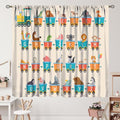 Kids Alphabet Curtains Funny Trains Letter Education School Cute Cartoon Animal Printed Curtain with Rod Pocket for Bedroom Living Room Drapes Window Treatments 2 Panels Set 52" W X 84" L