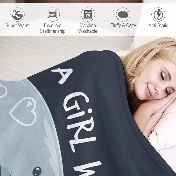 Just A Girl Who Loves Manatees Blanket Manatees Gifts for Girls Boys Woman Kids Lover Ocean Throw Blankets Soft Blanket Warm Fleece Flannel Plush Blankets for Bed Sofa Couch 60"x80"