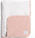 lulumoon Muslin Baby Blanket for Girls: Minky Dot Backing Thermal - Newborn Blanket for Baby Shower & Registry Gift 30"x40"(Pink)