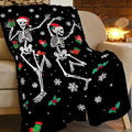 Gothic Fleece Blanket Christmas Skull Throw Blankets for Girls Boys Super Soft Warm Flannel Funny Throws Gifts for Men Women Cozy Fuzzy Plush Stuffed Couch Bed Bedding Decor 50"x40"