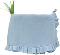 Cotton Baby Blanket with Ruffle Edge Soft Breathable Newborn Blanket for Boys & Girls, Lightweight Knit Throw for Crib, Stroller & Nursery Multiple Colors Available Blue 30x30
