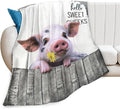 Tijuboni Funny Pig Throw Blanket Pig Gifts for Girls Boys Women Men Kids Adults Soft Flannel Fleece Blanket for Couch Sofa Bed Home Decor 40"x50"