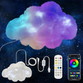 LED Wall Cloud Light for Bedroom, Stick-on Lamp Smart APP and Remote Control, Fluffy Night Light RGB Music Sync for Room, Cool Stuff for Teen Girl, Kids Room Decor (24'')