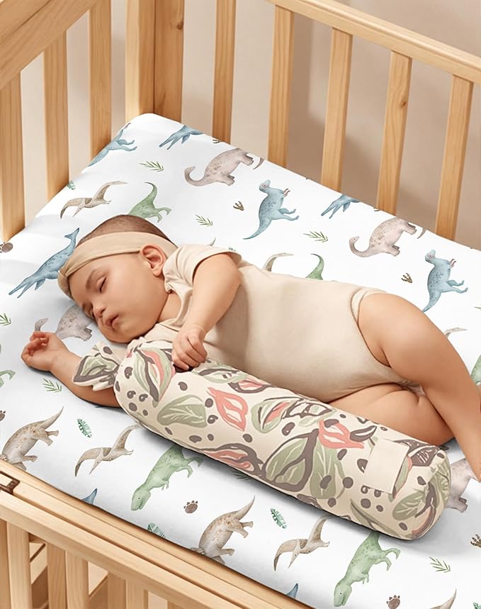 Pack and Play Sheets 2 Pack, Fitted Jersey Knit Mini Crib Sheets for Baby Boys and Girls, Compatible with Graco Pack N Play and Mini Crib Mattress (Bear Tracks, Pack N Play/Mini Crib Sheets)
