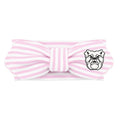 Creative Knitwear Butler Bulldogs Infant Girls Pink/White Striped Hair Knot Headband Embroidered Logo - Size Newborn - 4T