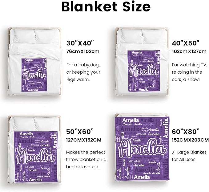 Dr.TOUGH Personalized Blanket for Adult Kids with Name Customized Blankets Personalized Throw Blanket for Christmas Birthday Gifts