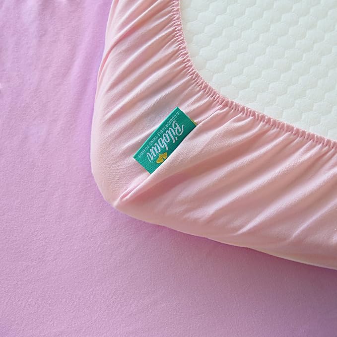 Bassinet Sheets Fit for Baby Delight, Semphis, Babybond and Koolerthings (3 in 1) Baby Bassinet Bedside Sleeper, 100% Cotton, 2 Pack, Ultra Soft Bassinet Sheet, Pink and Violet