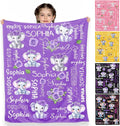 D-Story Ship Next Day, Personalized Baby Blanket, Custom Baby Blanket with Name for Girls and Boys, Elephant Blankets, Personalized Baby Gifts