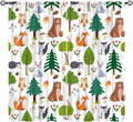 Jungle Animal Curtains, Woodland Animals Forest Pattern Window Treatments, Rod Pocket Thermal Insulated Drapes 2 Panel Sets for Kids Room Nursery Classroom, 42" W X 45" L[Decor]