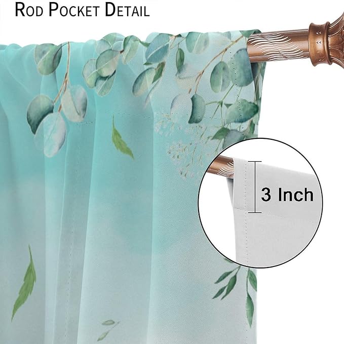 Kids Forest Animal Curtains, Woodland Animal Window Treatments Fox Deer Bunny Wildlife Safari Jungle Bear Farmhouse Window Drapes for Girls Boys Nursery Bedroom 42x63in