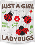Ladybug Throw Blanket - 60 x 80 Inches Grey Aesthetic Gifts Stuff for Women - Soft Lightweight Blankets for Bed, Living Room