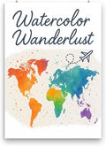 Travel World Map Poster - Handwritten Calligraphy Design - Gloss Paper Finish - Wall Art for Home Office or Nursery