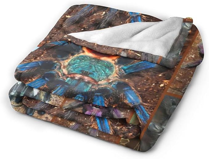 Tijuboni Tarantula Spider Throw Blanket Spider Gifts for Boys Men Girls Women Kids Adults Soft Flannel Fleece Blanket for Couch Sofa Bed Home Decor 40"x50"