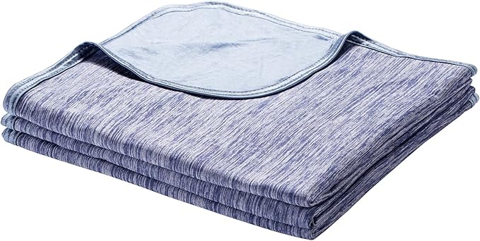 Cooling Blanket Keep Cool in Hot Summer, 51 X 67in Twin or Baby Size Blanket for Adults, Children, Babies Japanese Q-Max >0.5 Technology Arc-Chill Cooling Fiber, Breathable Comfortable All-Season-Blue