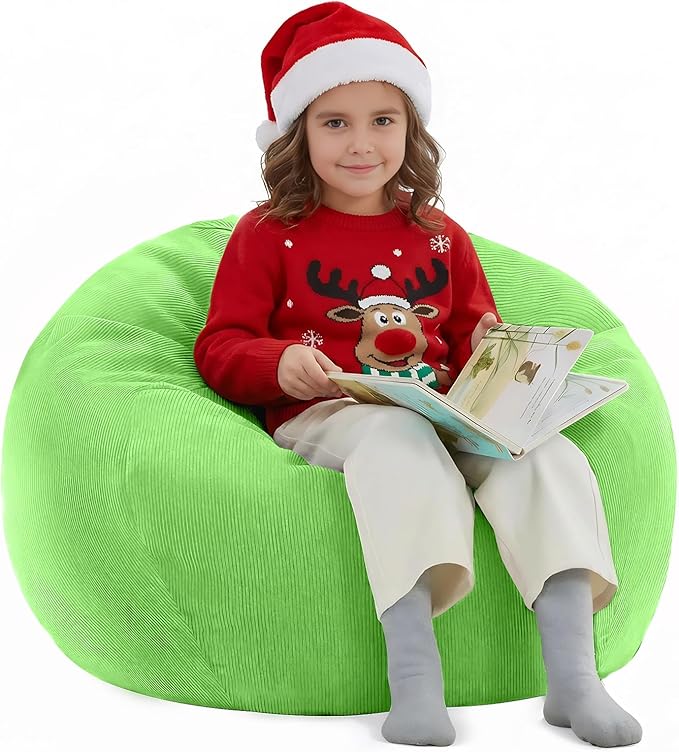 Nobildonna Bean Bag Chair Cover (No Filler) for Kids and Adults,Beanbag Stuffed Animal Storage Without Filling Plush Toys Holder and Organizer Soft Premium Corduroy 200L