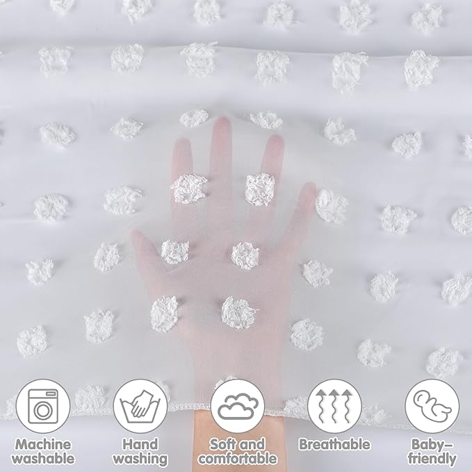 Bed Canopy for Girls - Princess Bed Canopy - Crib Canopy for Boys and Girls Bedroom Decor, Suitable for Use in Cribs Canopy Bed Curtains (White)
