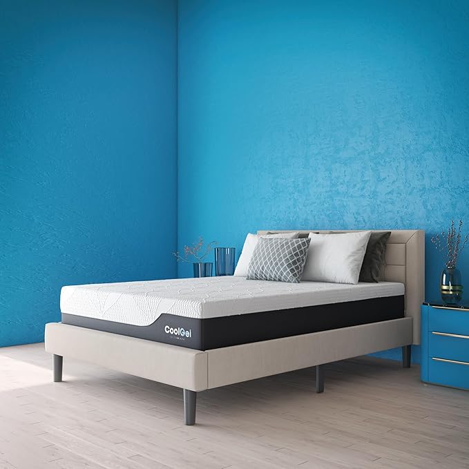 Cool Gel Chill 14 Inch Medium Firm Memory Foam Mattress Full Size, with 2 Bonus Cool Gel Memory Foam Bed Pillows, 14" with Pressure Relief, CertiPUR-US Certified, Cooling Full Mattress in a Box