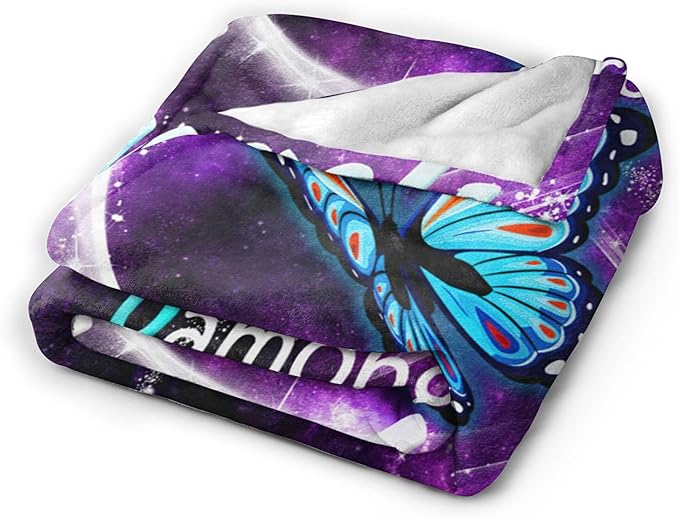 jerkboo Blue Butterfly Blanket Throws Butterfly Gifts Angels Butterfly Throw Blanket for Girls Women Kids Adults Soft Warm Cozy Fleece Blanket for Couch Sofa Bed 60""x50""