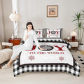 Christmas Snowflake Kids Comforter Set King Size,Cottage Plank Bedding,Girls Boys Adults Bedroom/Xmas Cabin Decor,Geometric Grids Stylish Down Comforter,Rustic Farmhouse Duvet Insert,2 Pillowcases
