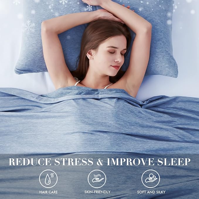 LUXEAR Cooling Blanket for Hot Sleepers Night Sweats Queen Size Cool Summer Blanket 79 X 86in Japanese Q-Max>0.5 Arc-Chill Cooling Fiber Keep Adults/Children Cool Soft Breathable All-Season-Blue
