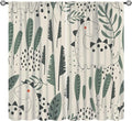 Dinosaur Curtains, Cute Dino Tropical Leaves Plant Beige Green Blackout Window Treatments, Rod Pocket Thermal Insulated Drapes 2 Panel Sets for Children Bedroom Nursery Classroom, 55" W X 63" L