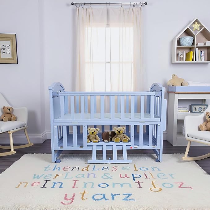 Portable Mini Baby Crib 4 in 1 with Memory Foam Mattress(38" by24) Included, Cunas para Bebes Convertible Crib with Foldable Storage Baby Playpen Bassinet Bedside Sleeper Bed (Gray)