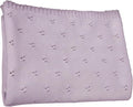 Baby Knit Blanket, 100% Cotton Eyelet Patterns, Soft, Cozy, Lightweight Swaddle for Newborn & Infant Swaddling Beige Neutral, Perfect Baby Shower Ideas Lilac 30x30
