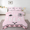 Erosebridal Happy Halloween Comforter Set Toddler Size Spider Web Bedding Set Bat Ghost Quilt for Kids Boys Girls Teens Cartoon Style Bedding Comforter Sets with 1 Pillow Case