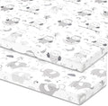 Pack and Play Sheets Fitted – Compatible with 4moms Breeze Plus Playard and Other Large Playpen Mattress – Snuggly Soft 100% Jersey Cotton – 2 Pack Play Yard Sheet Set for Boys & Girls