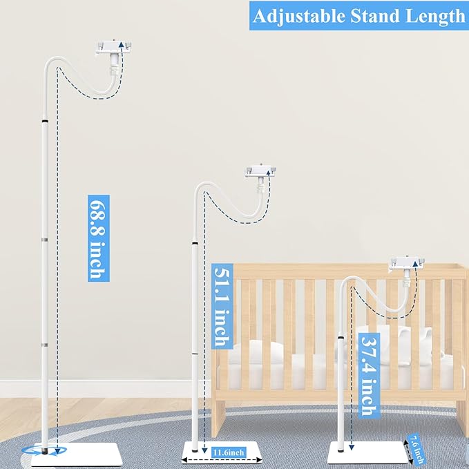Baby Monitor Floor Stand Holder Mount Compactible for Nanit Pro & Flex Stand,Infant Optics DXR-8 Pro,VTech VM901/VM819/RM7764,Momcozy,HelloBaby,eufy E110,nooie IPC100,Motorola VM75/VM50G/VM44