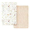 Stretchy Ultra Soft Jersey Knit Fitted Pack n Play Sheets Set 2 Pack, Portable/Mini Crib Sheets for Girls, Universal Fit for Pack N Plays Safe and Snug, Dream Print
