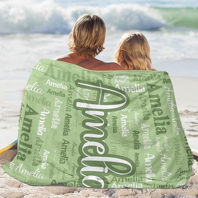 Dr.TOUGH Personalized Blanket for Adult Kids with Name Customized Blankets Personalized Throw Blanket for Christmas Birthday Gifts