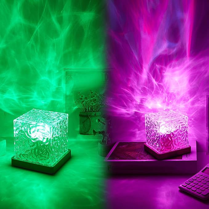 Aurora Borealis Night Light Projector, Aurora Dreamscape Projector, Magical Northern Lights for Your Room, 3/16 Colors Ambient Dynamic Wave Cube Lamp with Remote (16 Colors Plug-in, Plastic)