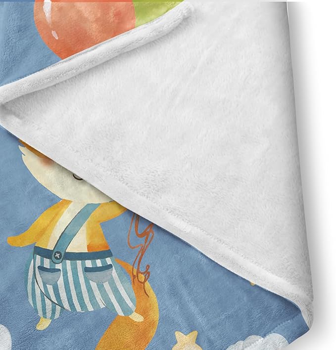 Custom Crib Bedding Set - Fox Design Personalized Name Baby Nursery Bedding 3 Pcs Set - Chic Soft Blanket, Sheet, Pillowcase for Newborns Boys Girls Gifts Color07