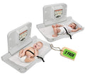 Alpine Wall Mounted Baby Changing Station 2 Pack - Horizontal Baby Changing Table Foldable Diaper Tables with Safety Strap for Commercial Bathroom, ADA Complaint (Hardware Included) White Gray