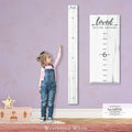 Farmhouse Style Wooden Kids Growth Chart Ruler for Boys and Girls (Weathered White - WHT)