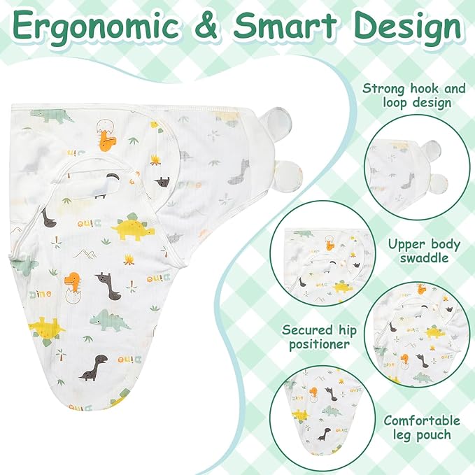 Ramede 6 Pack Preemie Swaddle Blanket with Hats Sleep Swaddle for Baby Boy Girl Preemie Newborn Sacks Soft Cotton Wearable(Alpaca,Green)