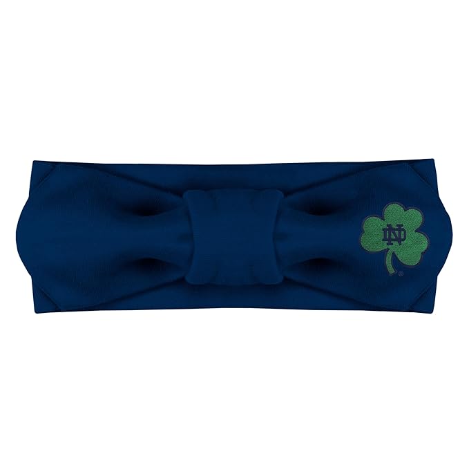 Creative Knitwear Notre Dame Fighting Irish Infant Girls Navy Solid Hair Knot Headband Embroidered Logo - Size Newborn - 4T