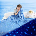 LUXEAR Cooling Blanket, Glow in the Dark Blanket Star Cosmic Cool Blanket for Boys Girls Gift Cooling Throw Blanket Keep Child/Adults Cool All Night Soft Breathable Summer Blanket for Bed Sofa 51x67in