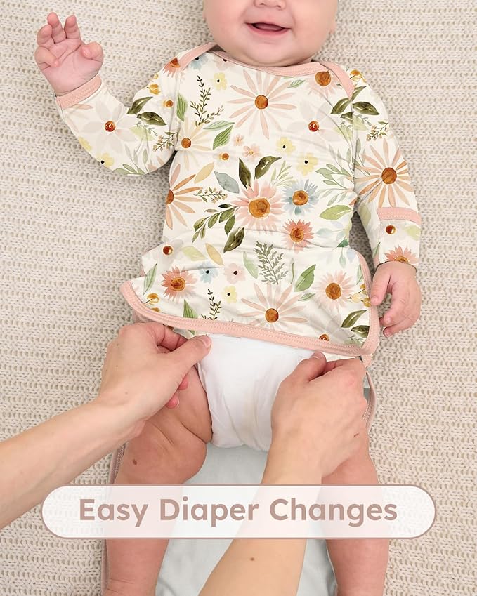 Yoofoss Baby Knotted Gowns 0-3 Months, Newborn Sleepers Hospital Coming Home Outfit for Photograph, Soft Breathable Comfort