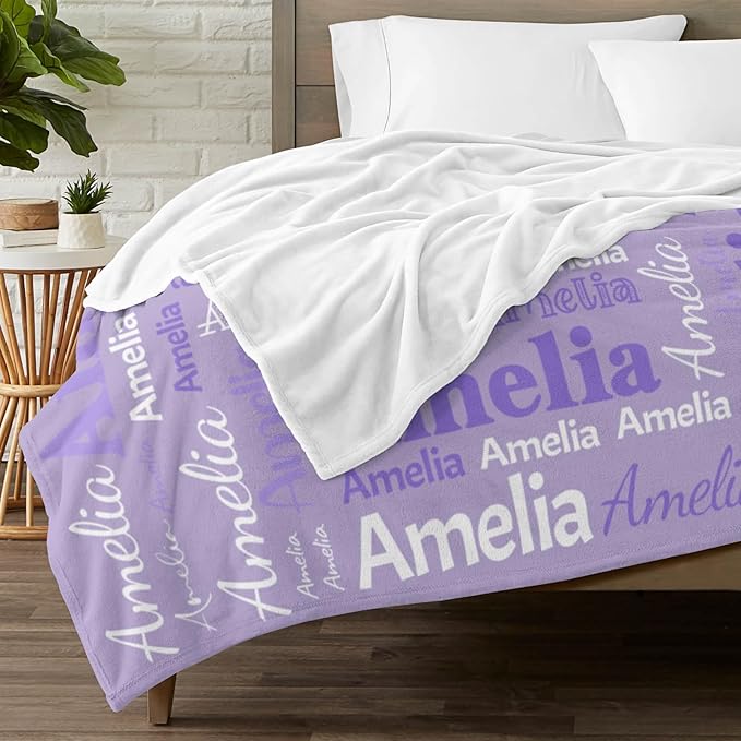 Dr.TOUGH Personalized Blanket for Adult Kids with Name Customized Blankets Personalized Throw Blanket for Christmas Birthday Gifts