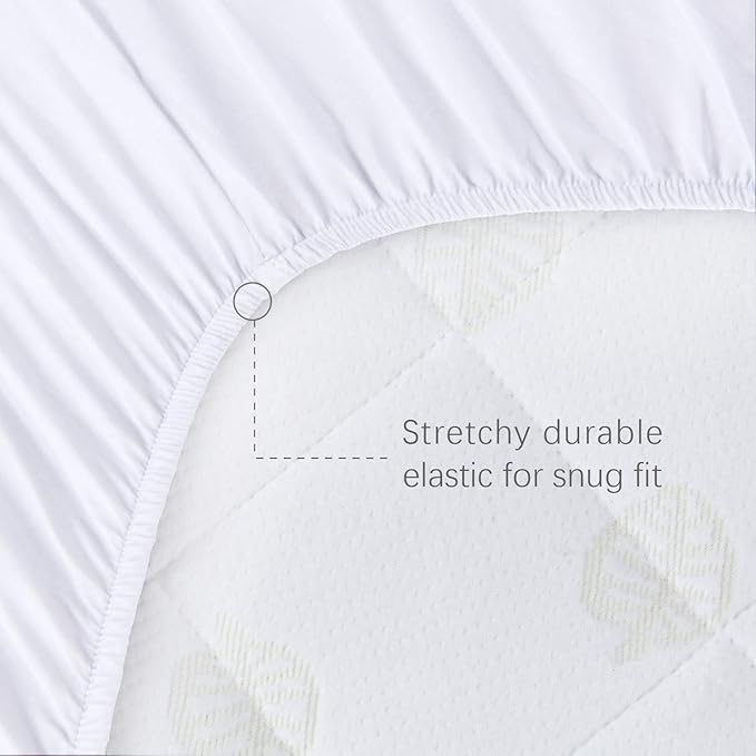 Waterproof Bassinet Mattress Pad Cover Fit for Fodoss, BIERUM, Bellababy and MiClassic Bassinet, 2 Pack, Ultra Soft Surface, Breathable and Easy Care