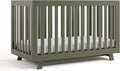 Storkcraft Beckett 3-in-1 Convertible Crib (Olive) – GREENGUARD Gold Certified, Fits Standard Crib Mattress, Converts to Toddler Bed and Daybed, 4 Adjustable Mattress Heights, Grow-with-Me Design