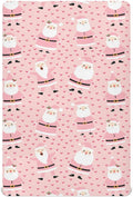 Christmas Pink Santa Crib Sheets Soft Breathable Fitted Baby Crib Sheets Mattress Cover for Girl Boys, 52" x 28" x 9"