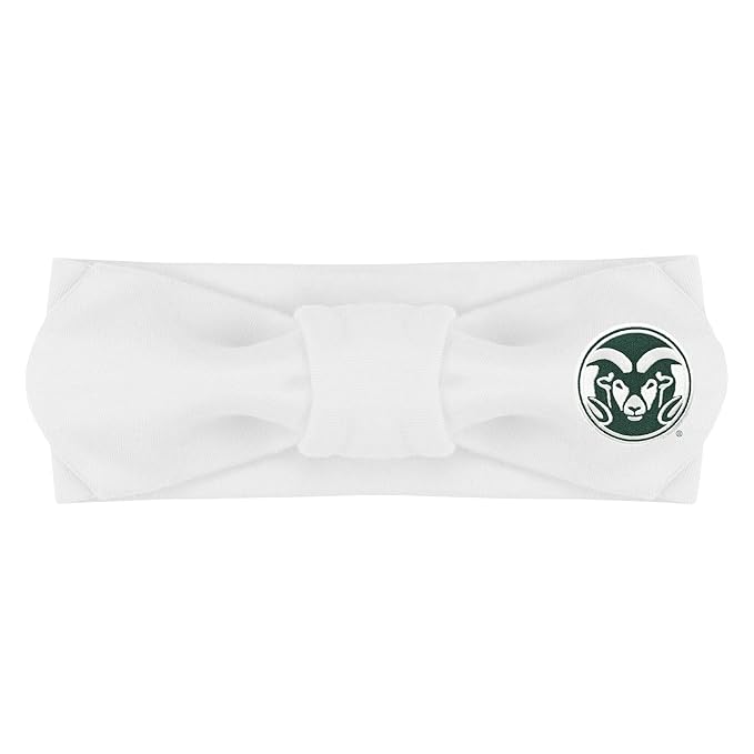 Creative Knitwear Colorado State Rams Infant Girls White Solid Hair Knot Headband Embroidered Logo - Size Newborn - 4T