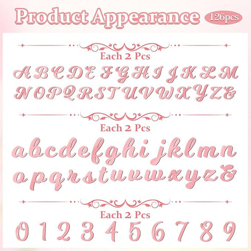 126 PCS Custom Name Cake Topper Acrylic Letters DIY Personalized A-Z & 0-9 Number Alphabet Cake Decoration For Wedding Anniversary Baby Shower Party Birthday Supplies (Rose Gold)