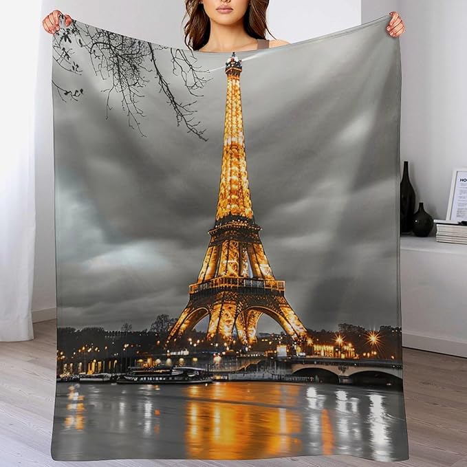 Eiffel Tower Blanket Paris Eiffel Tower Gifts for Girls Boys Woman Kids Lover Throw Blankets Soft Blanket Warm Fleece Flannel Plush Blankets for Bed Sofa Couch 50"x60"