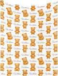 Personalized Baby Blanket with Name, Custom Name Blanket for Kids Soft Flanne Blankets in Easter Personalized Baby Gifts for Infant Newborn Shower (Brown)