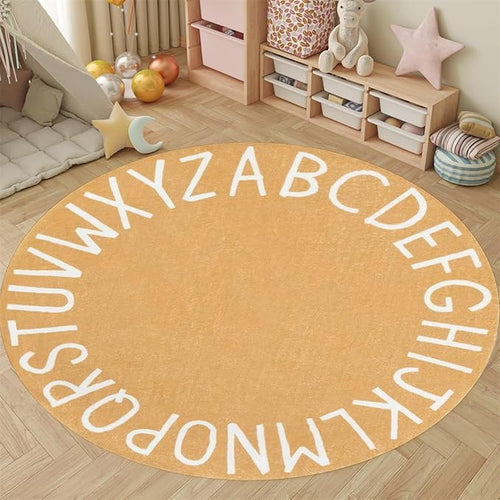 ABC Alphabet Round Rug,5ft Ultra Soft Fluffy Round ABC Rug Washable Non-Slip Baby Crawling Mat for Classroom Nursery Room Kids Room Decor